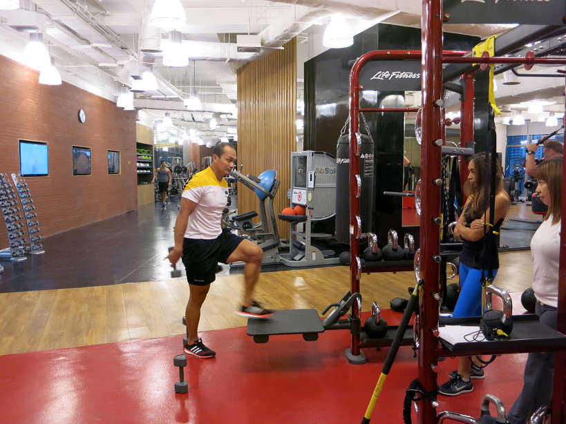 Kerry Sports Synrgy training at the fitness center in Manila by authentic food quest