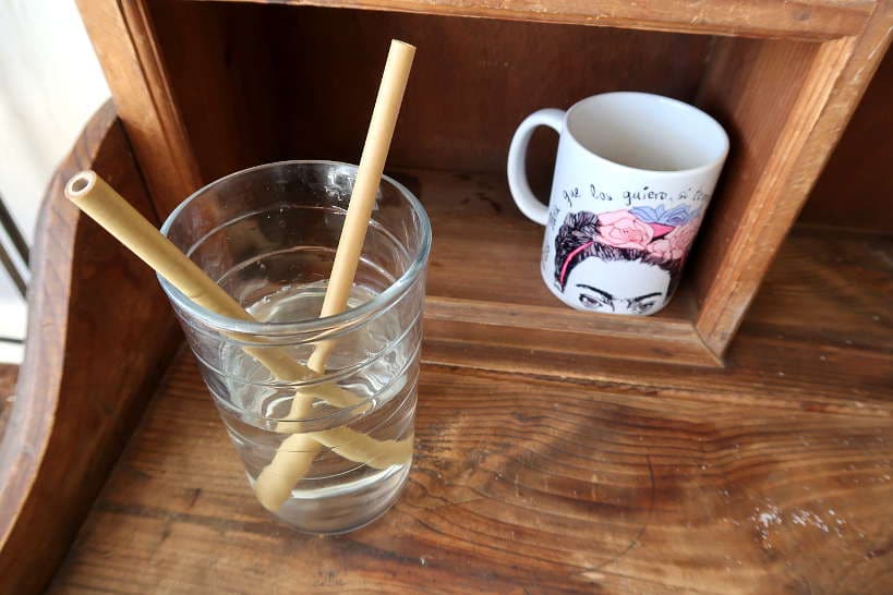 Drinking with bamboo straws to avoid stomach problems after traveling by Authentic Food Quest