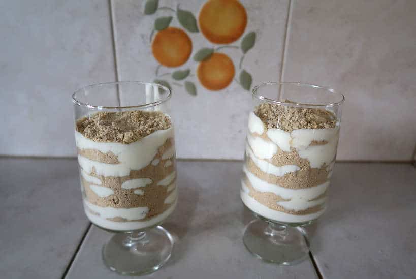 Finished sawdust pudding by Authentic Food Quest for Serradura recipe