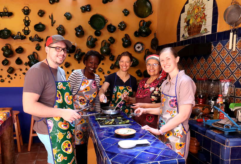 Our group for this Cooking class in Oaxaca by Authentic Food Quest