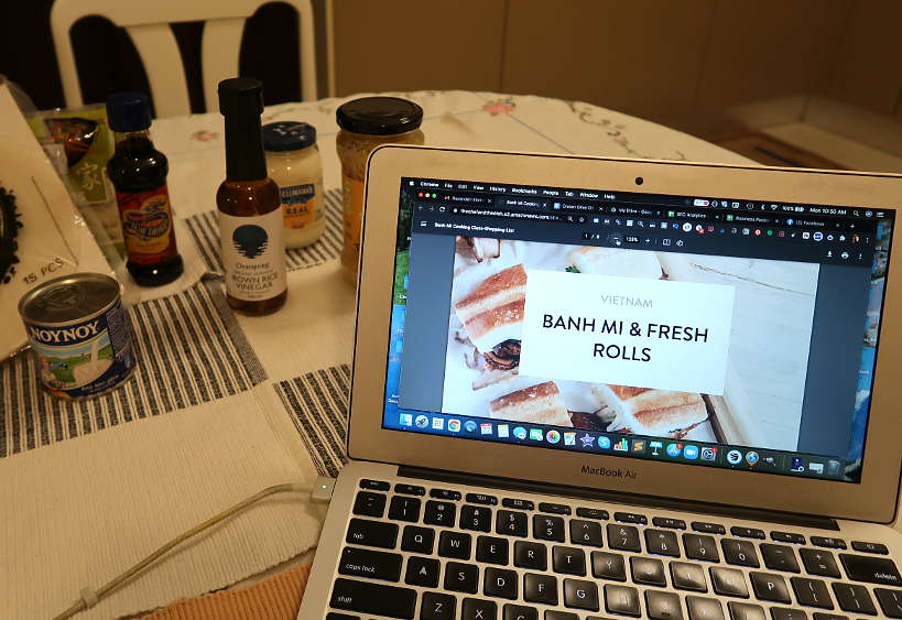 Banh mi and spring rolls in Vietnamese cooking class with the Chef and the Dish by Authentic Food Quest