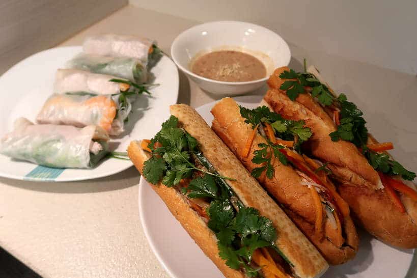 Spring rolls and banh mi sandwich Vietnamese cooking class by Authentic Food Quest