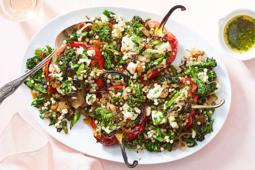 Martha Stewart and Marley Spoon Meal Kit Mediterranean stuffed peppers Israeli couscous by Authentic Food Quest
