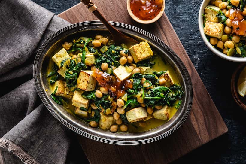 Tofu Saag Paneer Purple Carrot by Authentic Food Quest