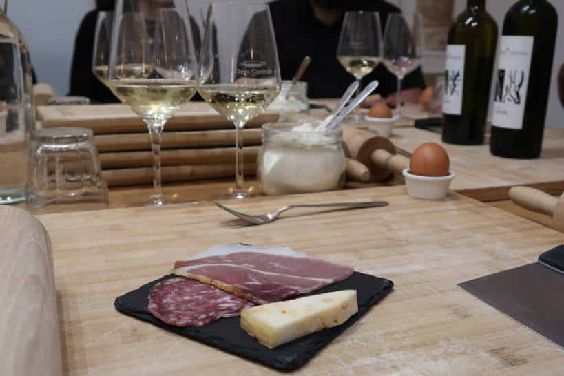Wine Appetizers Rome Pasta Making Class by Authentic Food Quest