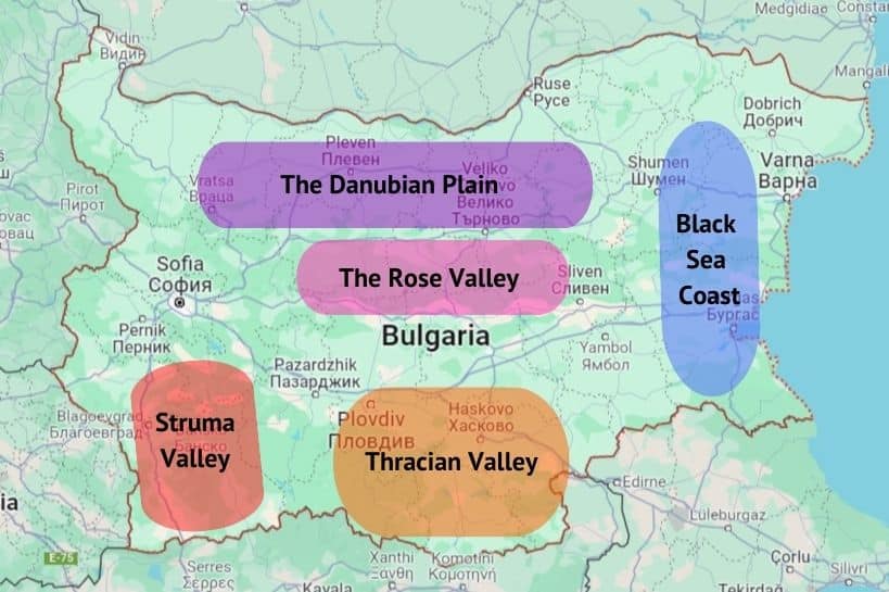 Map Of Bulgaria Wine Regions by Authentic Food Quest