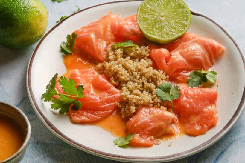 Sashimi Quinoa Salmon Tiradito by Authentic Food Quest