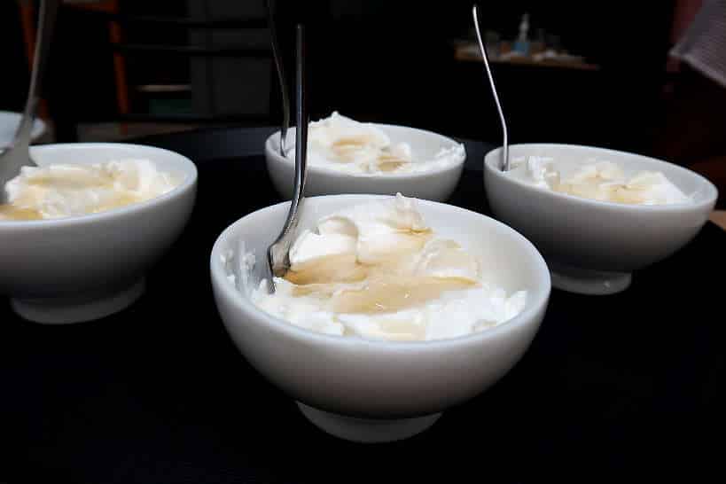 Tasting Greek Yogurt on our Best Food Tour in Athens by Authentic Food Quest