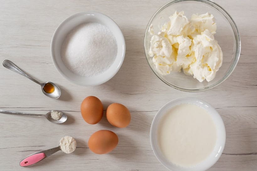 Mini Basque Cheesecake Ingredients by Authentic Food Quest