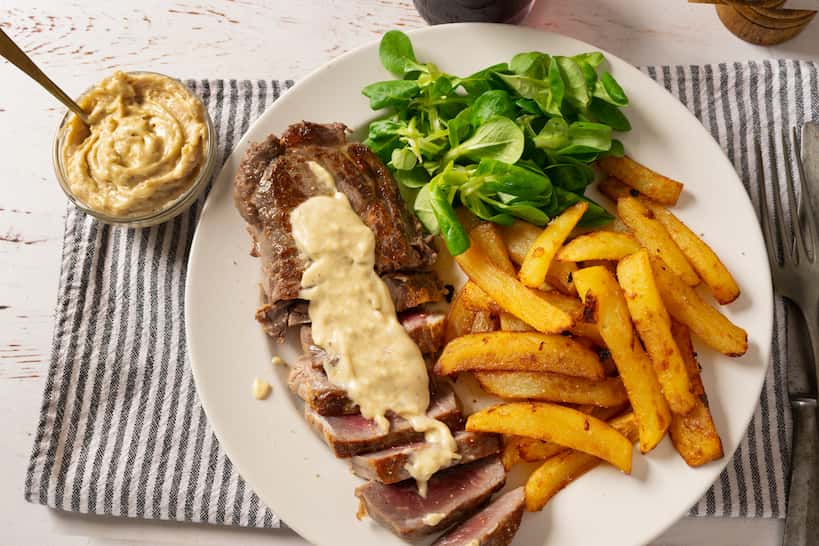 French Steak Frites Serving by Authentic Food Quest