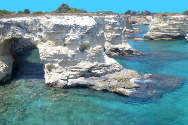 The coast of Puglia Italy during cooking vacation with Authentic Food Quest