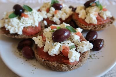 Cretan dakos by Authentic Food Quest Cretan Cooking Classes
